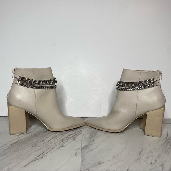 Steve Madden Tryout Leather Silver Chain Bootie 8 1/2 - Picture 6 of 15